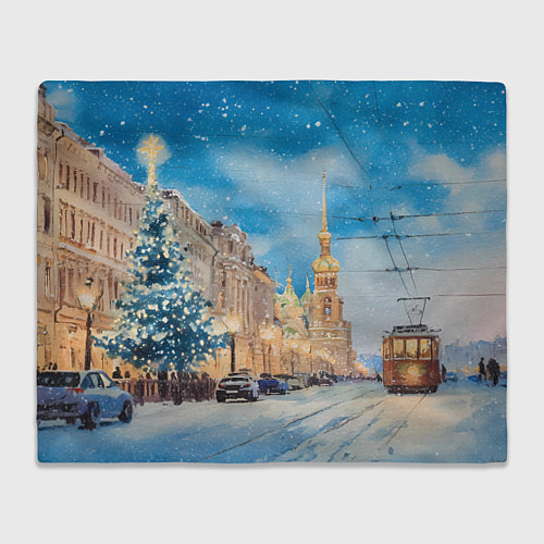 Плед Новогодний день в Санкт-Петербурге / 3D-Велсофт – фото 1