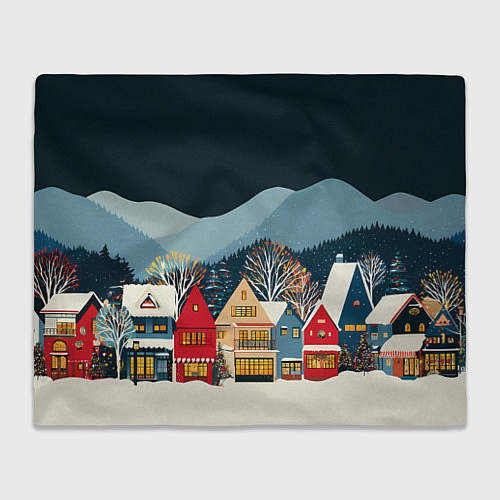 Плед Новогодний городок в горах / 3D-Велсофт – фото 1