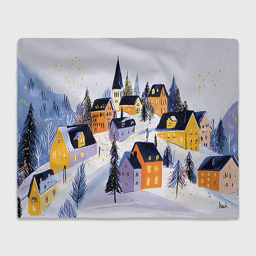 Плед Новогодние домики на горе / 3D-Велсофт – фото 1