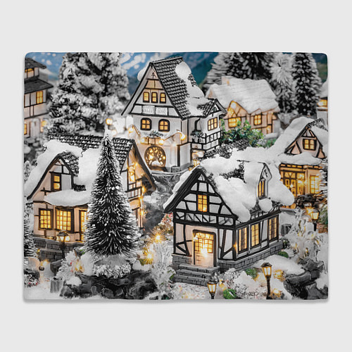 Плед Объемные новогодние дома / 3D-Велсофт – фото 1