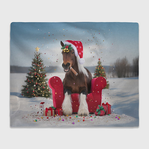 Плед Новогодний конь / 3D-Велсофт – фото 1