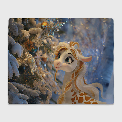 Плед Новогодняя лошадка в крапинку / 3D-Велсофт – фото 1