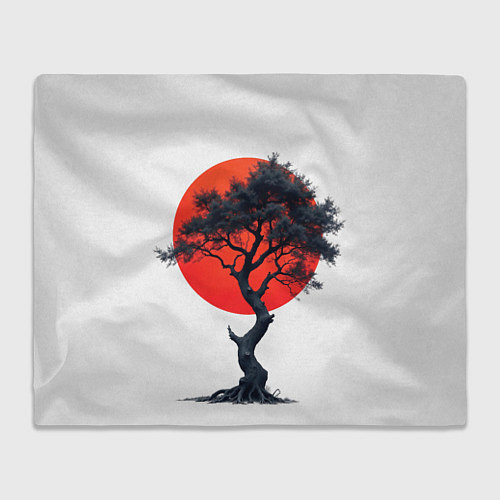 Плед Японское дерево и солнце / 3D-Велсофт – фото 1