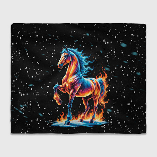 Плед Лошадь на снегу / 3D-Велсофт – фото 1