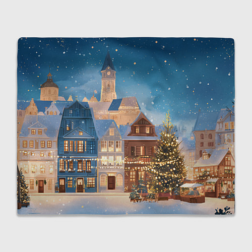 Плед Новогодний дворик и елка / 3D-Велсофт – фото 1