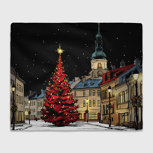 Плед Красная новогодняя елка / 3D-Велсофт – фото 1