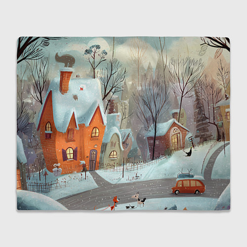 Плед Милый новогодний дворик / 3D-Велсофт – фото 1