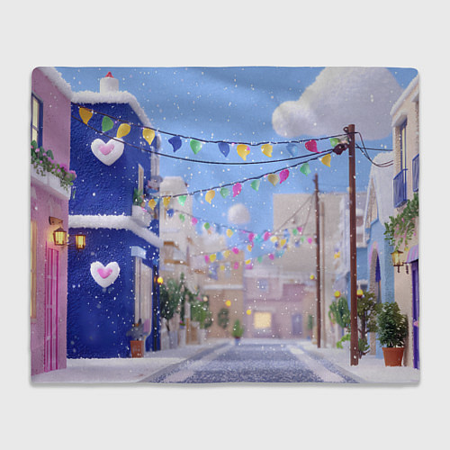 Плед Предновогодний праздничный дворик / 3D-Велсофт – фото 1