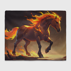 Плед флисовый Благородная огненная лошадь, цвет: 3D-велсофт