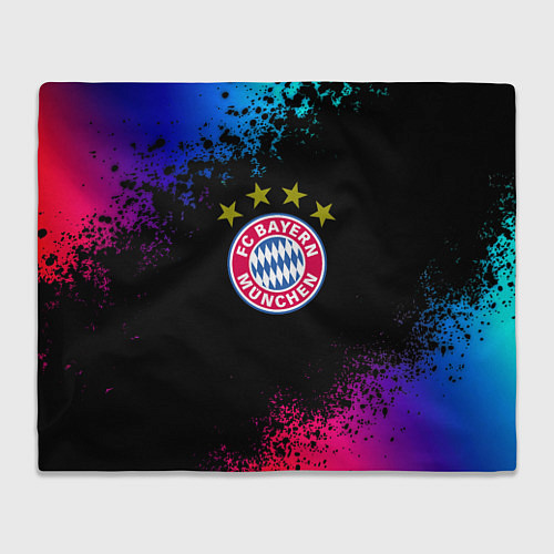 Плед Бавария Мюнхен краски неон градиент / 3D-Велсофт – фото 1