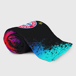 Плед флисовый Бавария Мюнхен краски неон градиент, цвет: 3D-велсофт — фото 2