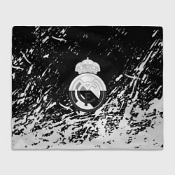 Плед флисовый Реал Мадрид краски текстура, цвет: 3D-велсофт