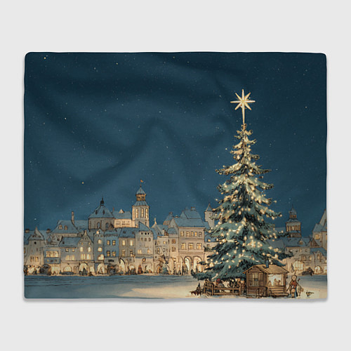 Плед Новогодняя атмосфера в городе / 3D-Велсофт – фото 1