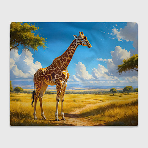 Плед Жираф в солнечной саванне / 3D-Велсофт – фото 1