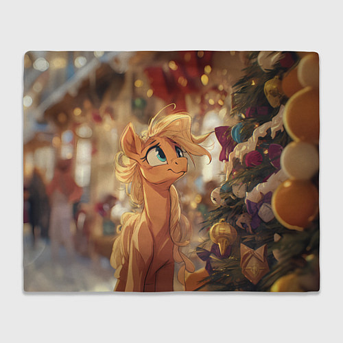 Плед Милая лошадка любуется елкой / 3D-Велсофт – фото 1