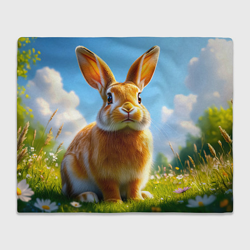 Плед Солнечный кролик на лугу / 3D-Велсофт – фото 1