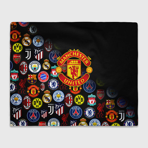 Плед Манчестер логотипы команд / 3D-Велсофт – фото 1