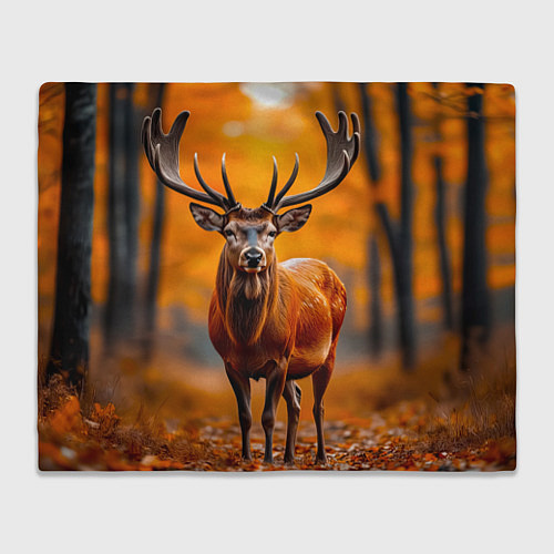 Плед Осенний лес с оленем / 3D-Велсофт – фото 1