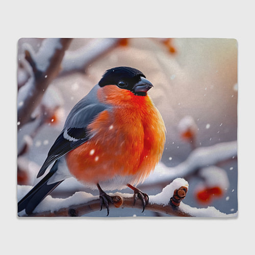 Плед Снегирь на зимней ветке / 3D-Велсофт – фото 1