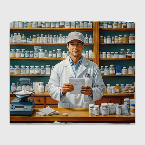 Плед Фармацевт у аптечных полок / 3D-Велсофт – фото 1