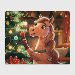 Плед Лошадка наряжает елку