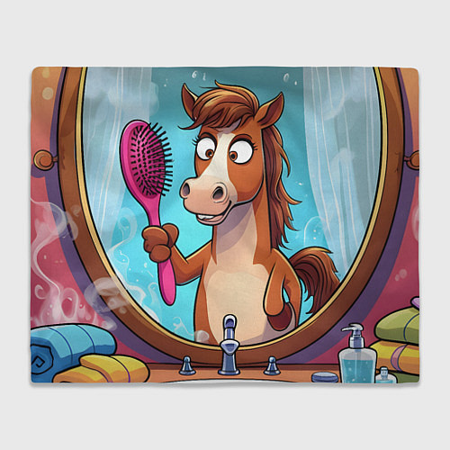 Плед Лошадка с расческой / 3D-Велсофт – фото 1