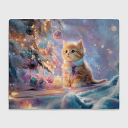 Плед Маленький котенок встречает Новый год