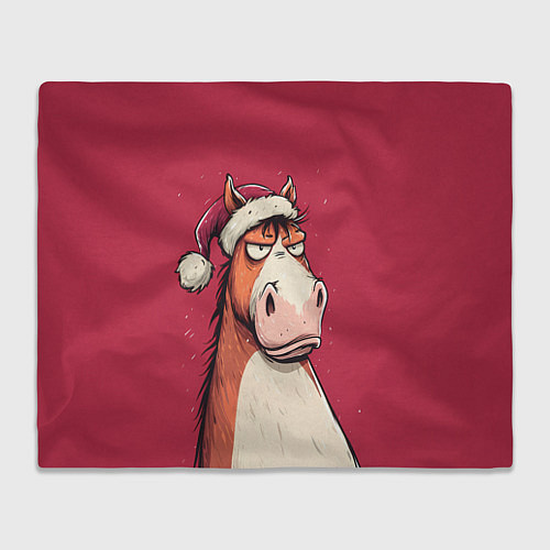 Плед Комичная новогодняя лошадь / 3D-Велсофт – фото 1