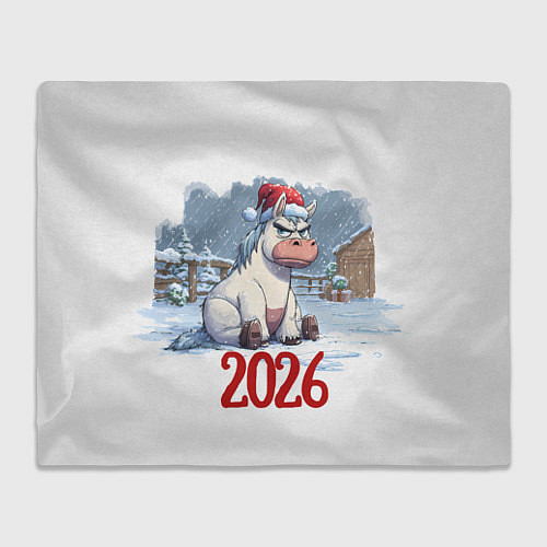 Плед Сердитая лошадь 2026 / 3D-Велсофт – фото 1