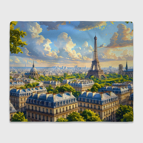 Плед Золотой Париж взгляд с высоты / 3D-Велсофт – фото 1