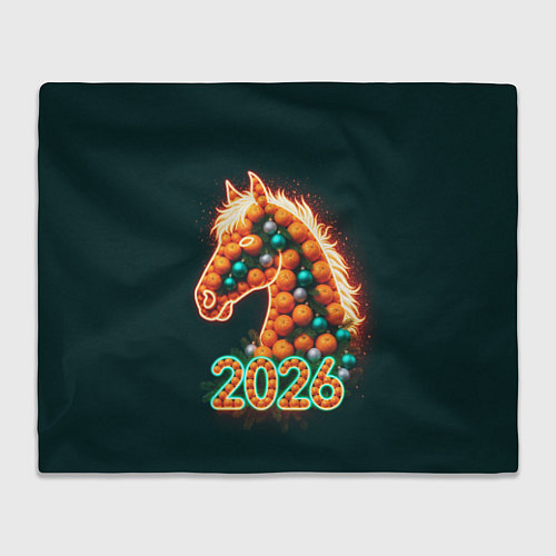 Плед Праздничная лошадь 2026 / 3D-Велсофт – фото 1