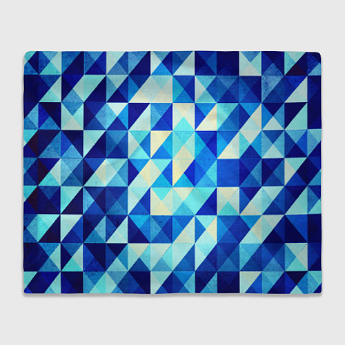Плед Синяя геометрия / 3D-Велсофт – фото 1