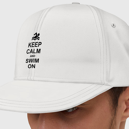 Кепка снепбек Keep Calm & Swim On / Белый – фото 1