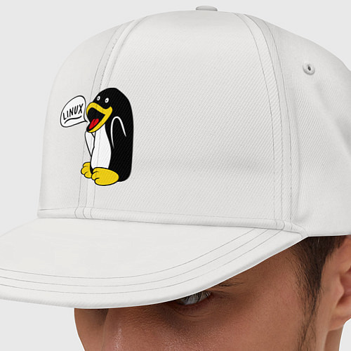 Кепка снепбек Пингвин: Linux / Белый – фото 1