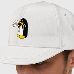Кепка-снепбек Пингвин: Linux цвета белый — фото 1