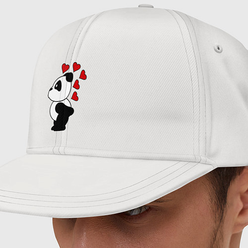 Кепка снепбек Поцелуй панды: для него / Белый – фото 1