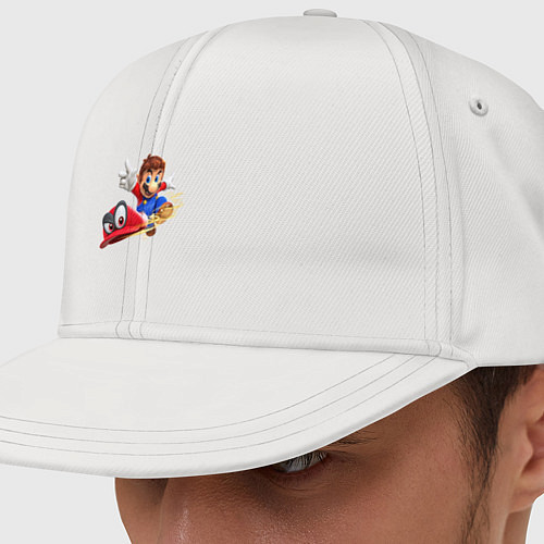 Кепка снепбек Марио бросает бейсболку / Белый – фото 1