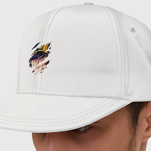 Кепка снепбек JOJOS BIZARRE ADVENTURE, ГЛАВНЫЙ ГЕРОЙ / Белый – фото 1