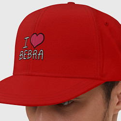 Кепка-снепбек I love bebra, цвет: красный