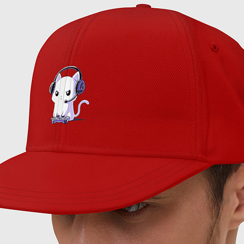 Кепка снепбек Котёнок игроман The kitten is a gambler / Красный – фото 1