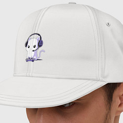 Кепка-снепбек Котёнок игроман The kitten is a gambler, цвет: белый