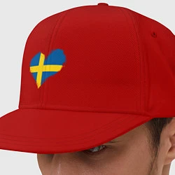 Кепка-снепбек Сердце - Швеция, цвет: красный