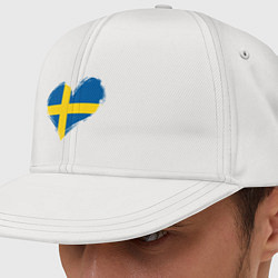 Кепка-снепбек Сердце - Швеция, цвет: белый