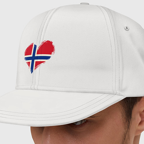 Кепка снепбек Сердце - Норвегия / Белый – фото 1