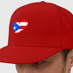 Кепка-снепбек Сердце - Пуэрто-Рико, цвет: красный
