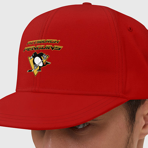 Кепка снепбек Питтсбург Пингвинз NHL лого / Красный – фото 1