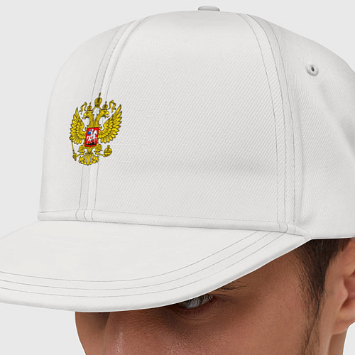 Кепка снепбек Герб России - прозрачный фон / Белый – фото 1