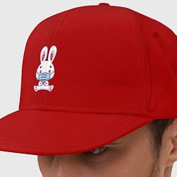 Кепка-снепбек Кролик в маске, цвет: красный