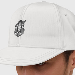 Кепка-снепбек Уэнсдэй - прозрачный фон, цвет: белый