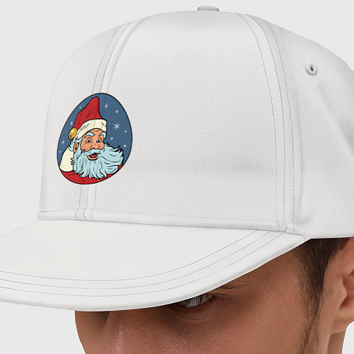 Кепка снепбек Дед Мороз весельчак / Белый – фото 1